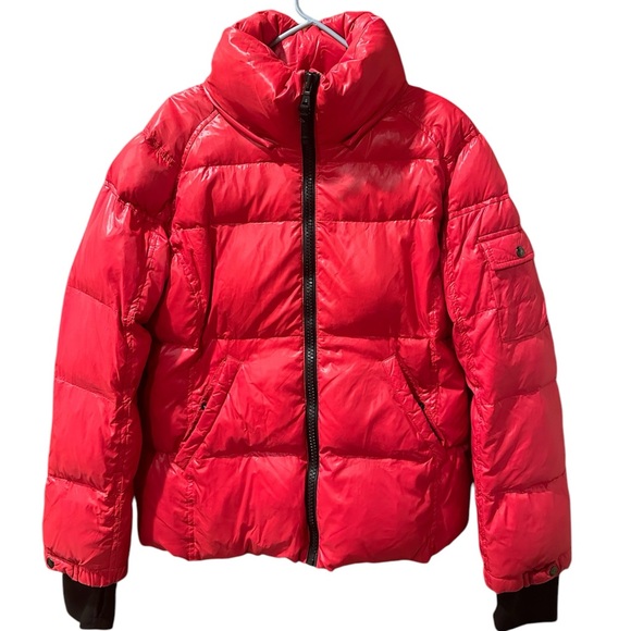 S13 Gloss Kylie Quilted Hooded Down Puffer Jacket XL Red - Picture 1 of 6